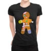 Zombie Christmas Gingerbread Man Scary Xmas Krampu Ladies Fitted T-Shirt