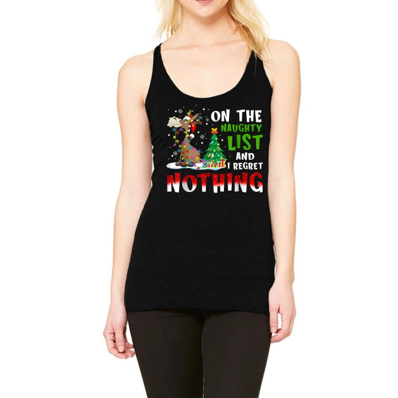 Donkey Christmas On The Naughty List And I Regret Racerback Tank 1 Donkey Christmas On The Naughty List And I Regret Racerback Tank