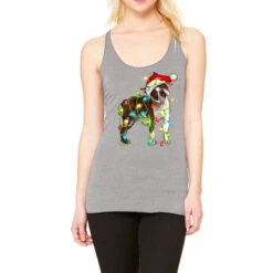 Christmas Chocolate Boston Terrier Racerback Tank