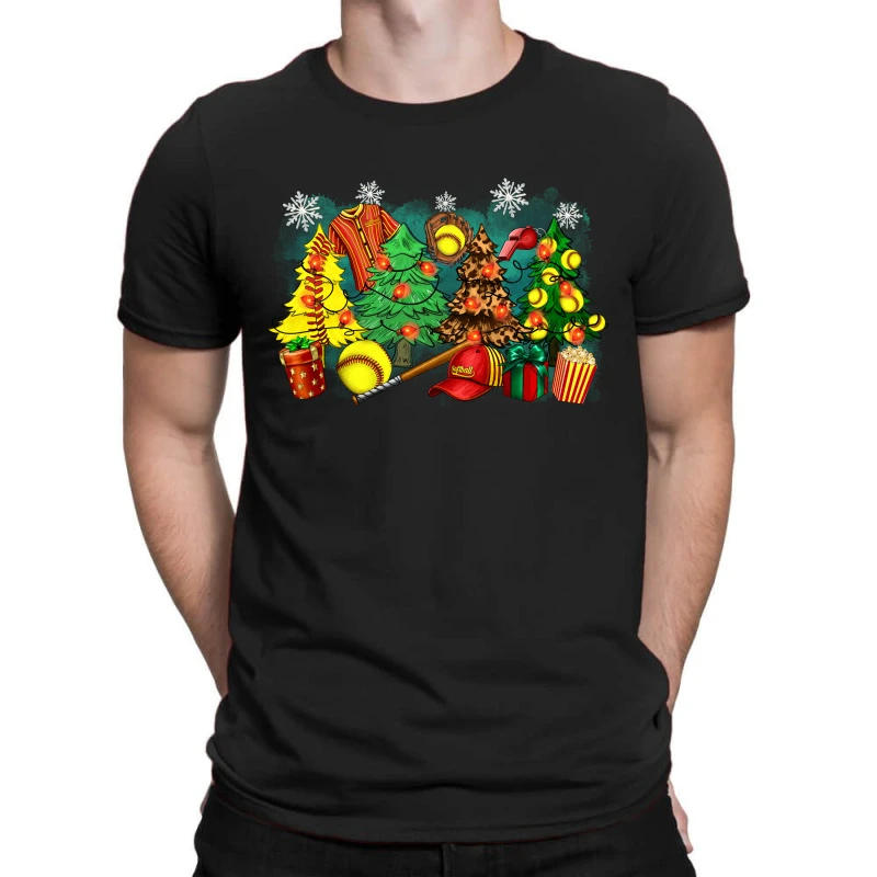 Christmas Trees With Softball T-Shirt 1 Christmas Trees With Softball T-Shirt