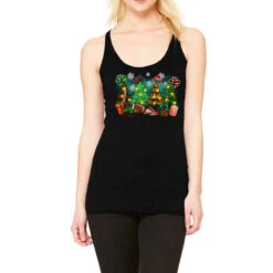 Christmas Trees With Football Racerback Tank