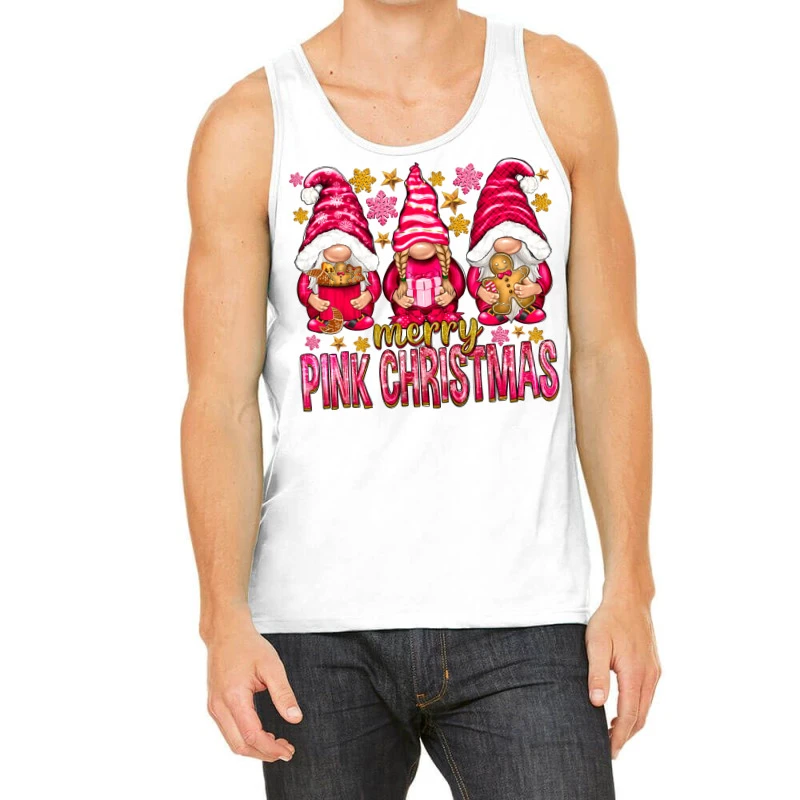 Merry Pink Christmas Gnomes Tank Top 1 Merry Pink Christmas Gnomes Tank Top