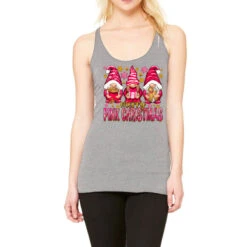 Merry Pink Christmas Gnomes Racerback Tank