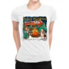 Merry Christmas With Camper Van Ladies Fitted T-Shirt