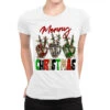 Merry Christmas Skeleton Hands Ladies Fitted T-Shirt