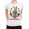 Merry Christmas Skeleton Ladies Fitted T-Shirt