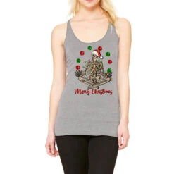 Merry Christmas Skeleton Racerback Tank