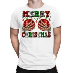 Merry Christmas Skeleton Hands Boobs T-Shirt