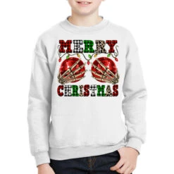 Merry Christmas Skeleton Hands Boobs Youth Sweatshirt