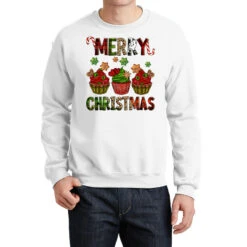 Merry Christmas Cupcakes Crewneck Sweatshirt