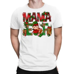 Mama Elf With Gift Christmas T-Shirt