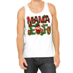 Mama Elf With Gift Christmas Tank Top