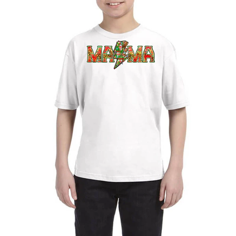 Mama Christmas Lightning Bolt Youth Tee 1 Mama Christmas Lightning Bolt Youth Tee