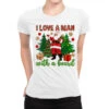 I Love A Man With A Beard Christmas Ladies Fitted T-Shirt