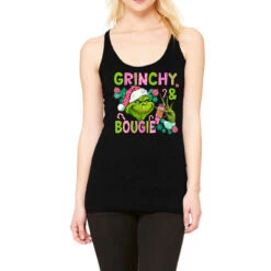 Christmas Characters And Bougie Racerback Tank