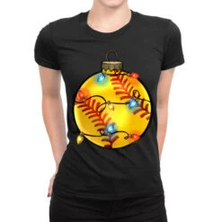 Christmas Softball Ladies Fitted T-Shirt