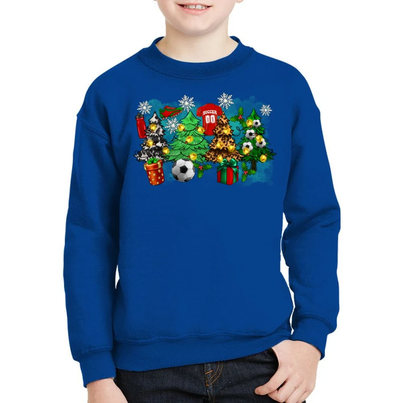 Christmas Trees With Soccer Youth Sweatshirt 1 Christmas Trees With Soccer Youth Sweatshirt