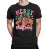 Pink Merry Christmas Black Girl Sneakers T-Shirt