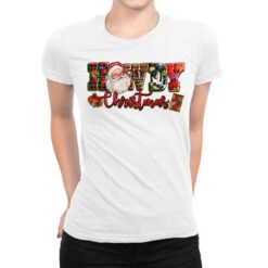 Howdy Christmas Santa Ladies Fitted T-Shirt