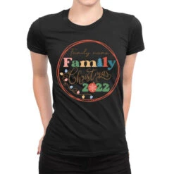 Crm21112206 (family Name) Family Christmas 2022 Sv Ladies Fitted T-Shirt
