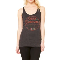 Crm21112209 Merry Christmas (family Name) Family 2 Racerback Tank