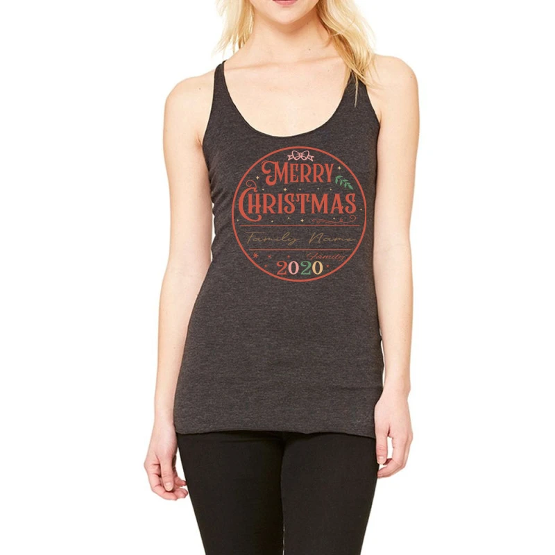 Crm21112209 Merry Christmas (family Name) Family 2 Racerback Tank 1 Crm21112209 Merry Christmas (family Name) Family 2 Racerback Tank