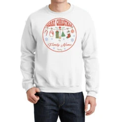Crm21112216 Merry Christmas The (family Name) Fami Crewneck Sweatshirt