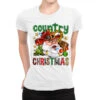 Country Christmas Ladies Fitted T-Shirt
