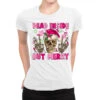 Dead Inside But Merry Pink Christmas Skeleton Ladies Fitted T-Shirt