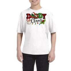 Daddy Claus Santa Christmas Lights And Holly Youth Tee
