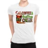 Coffee And Christmas Cheer Ladies Fitted T-Shirt