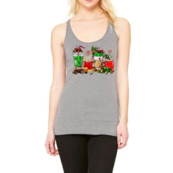 Christmas Tractor Coffee Cup Racerback Tank