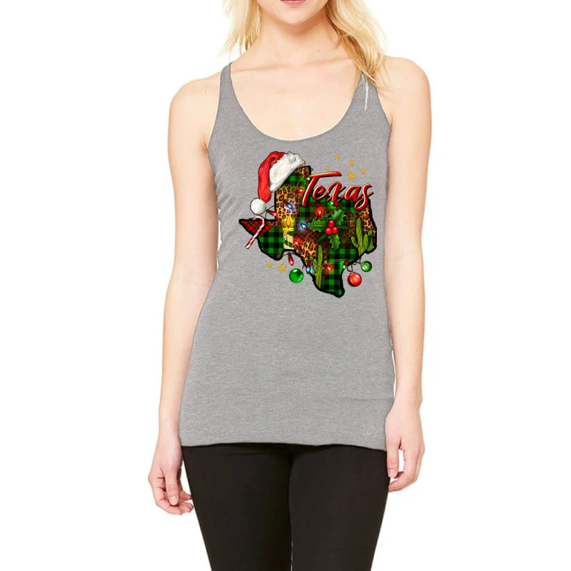 Christmas Texas Map Racerback Tank 1 Christmas Texas Map Racerback Tank