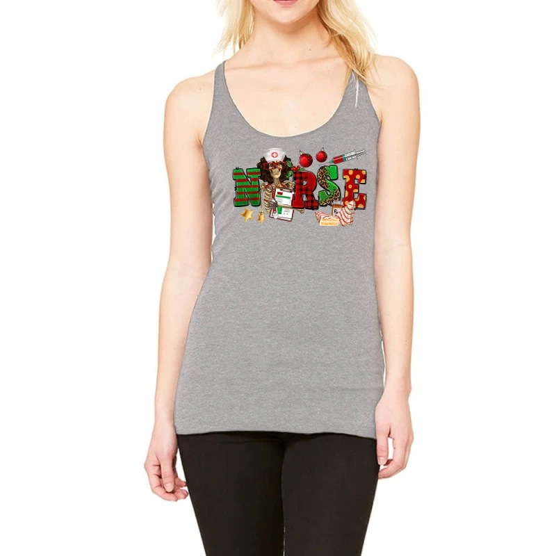 Christmas Nurse Racerback Tank 1 Christmas Nurse Racerback Tank