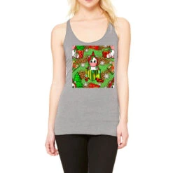 Christmas Unicorn And Gift Box Racerback Tank