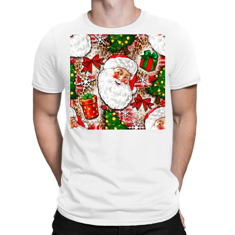 Christmas Santa Claus And Gift Box T-Shirt 1 Christmas Santa Claus And Gift Box T-Shirt