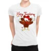Thanksgiving Christmas Happy Thanksmas Ladies Fitted T-Shirt