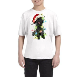 Christmas Black Poodles Dog Youth Tee