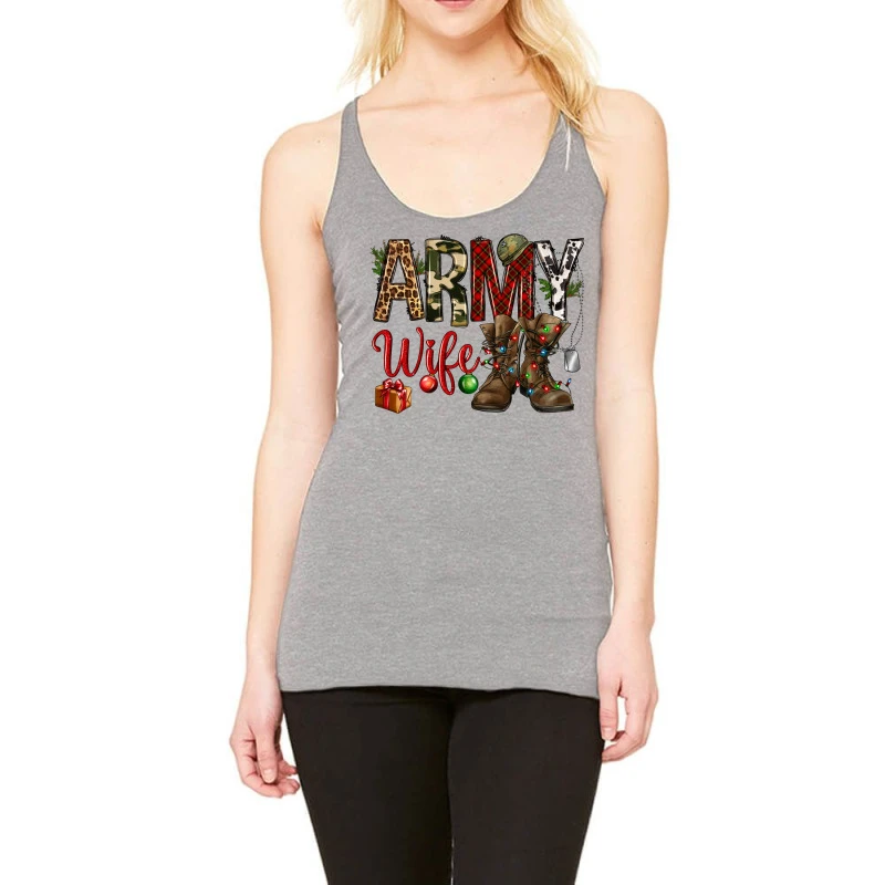 Christmas Army Wife Racerback Tank 1 Christmas Army Wife Racerback Tank