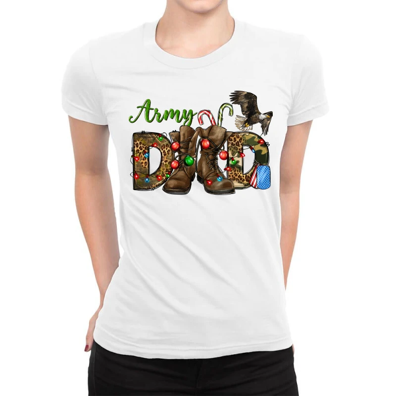 Christmas Army Dad Ladies Fitted T-Shirt 1 Christmas Army Dad Ladies Fitted T-Shirt
