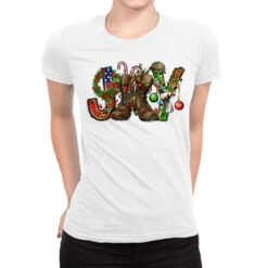 Army Christmas Joy Ladies Fitted T-Shirt