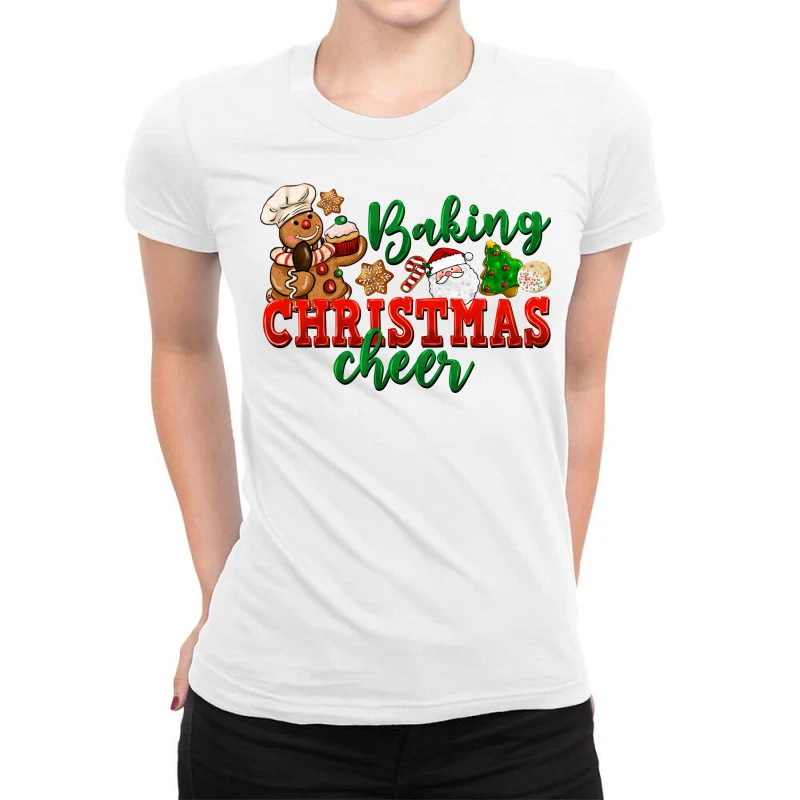 Baking Christmas Cheer Ladies Fitted T-Shirt 1 Baking Christmas Cheer Ladies Fitted T-Shirt