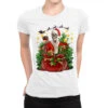 Santa Skeleton Christmas Ladies Fitted T-Shirt