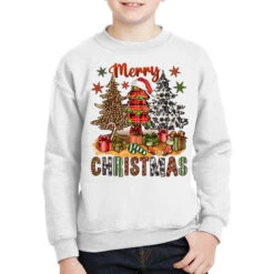 Merry Christmas With Western Trees Youth Sweatshirt