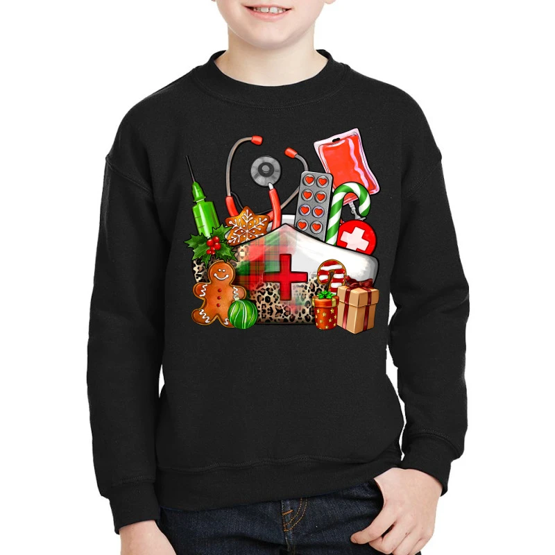 Nurse And Christmas Youth Sweatshirt 1 Nurse And Christmas Youth Sweatshirt
