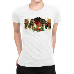 Afro Woman Christmas Mom Ladies Fitted T-Shirt