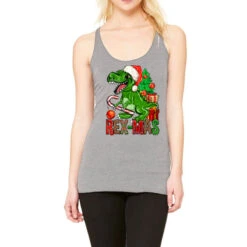 Rex-mas Christmas T-Rex Racerback Tank
