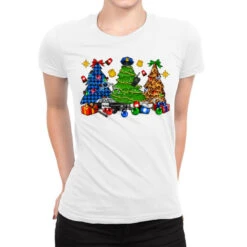 Police Christmas Trees Ladies Fitted T-Shirt