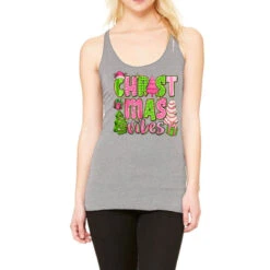 Pink Merry Christmas Trees Racerback Tank