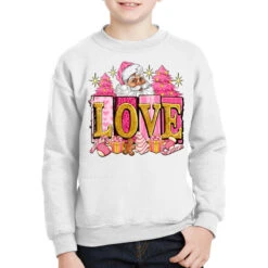 Pink Christmas Love Youth Sweatshirt
